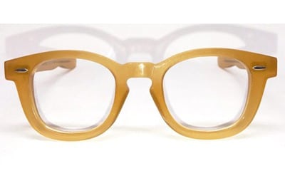 Lunettes rétro jaune moutarde