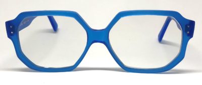 Monture octogonale bleue mat